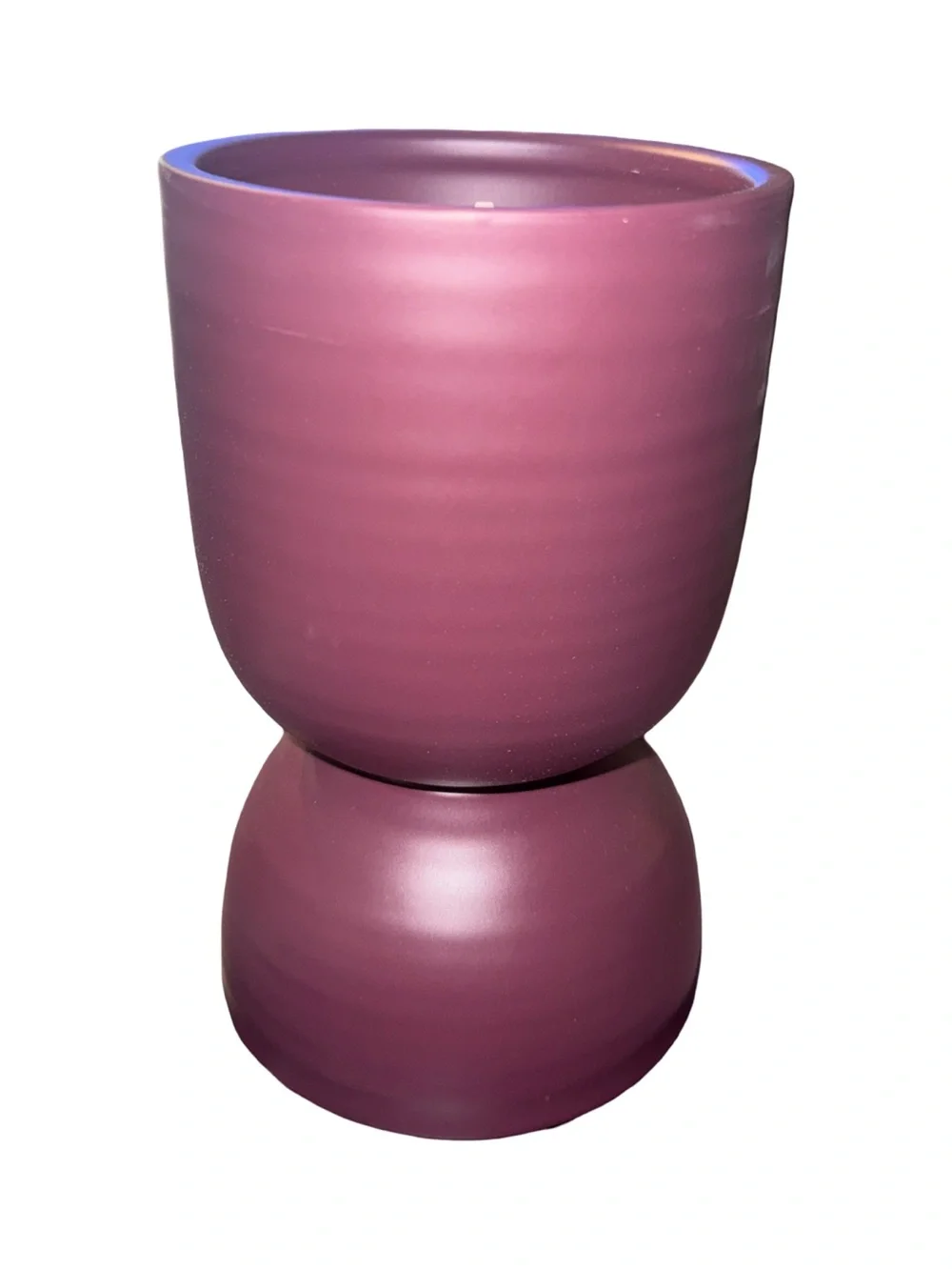 Ceramic Citronella Hourglass Outdoor Candle Burgundy 10 oz - 40 hour burn NWT